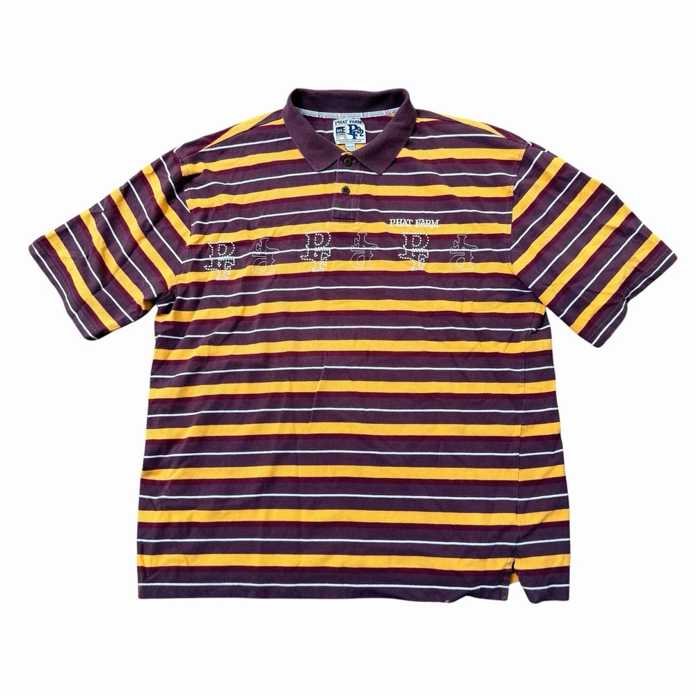 VINTAGE MENS Y2K 90S PHAT FARM POLO SHIRT GRUNGE STREETWEAR RAP HIP HOP XXL